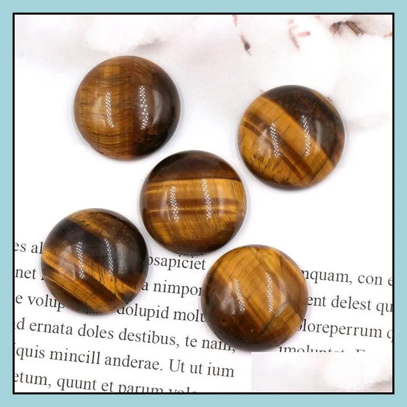 20mm Mini Round Natural Stone Carving Cabochon Crystal Polishing Gem Healing Jewelry DIY Acc
