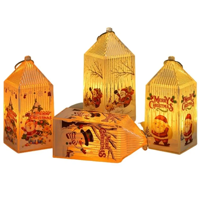 christmas decorations decoration for home lantern led candle tea light xmas tree ornaments santa claus elk lamp year