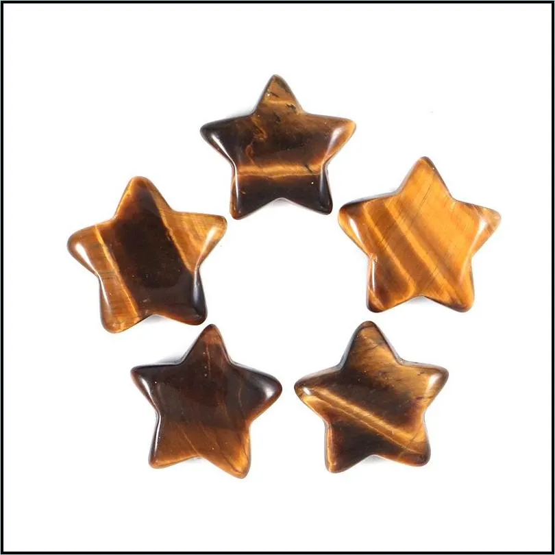 20mm Random Color Mini Star Statue Natural Stone Carving Home Decoration Crystal Polishing Gem Healing jewelry