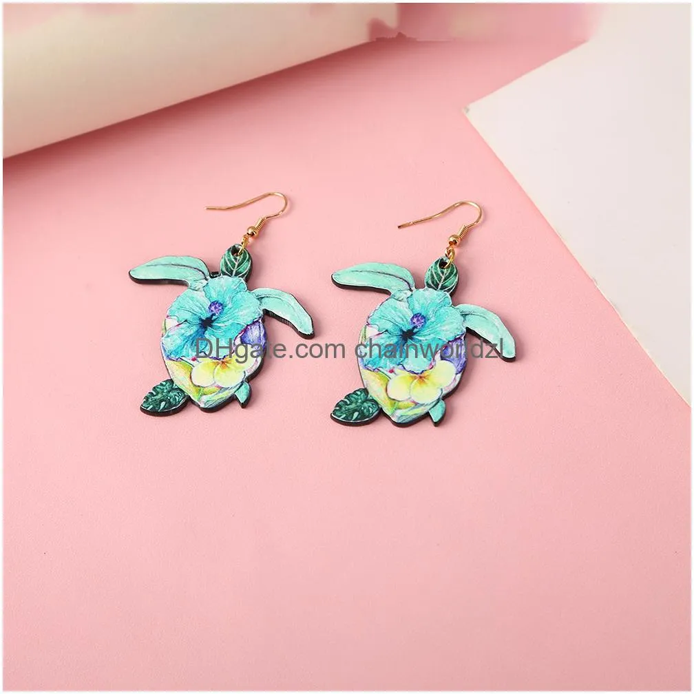 ethnic style turtle ear hook jewelry seaside travel turtle ear ornaments resort style hawaiian jewelry retro bohemian pendant