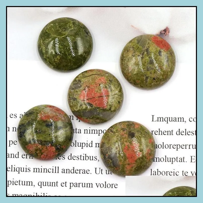 20mm Mini Round Natural Stone Carving Cabochon Crystal Polishing Gem Healing Jewelry DIY Acc