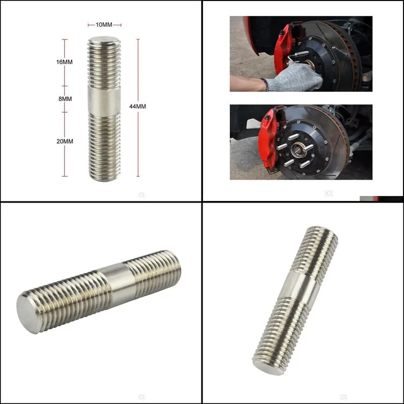 pqy - 10mm m10x1.25 exhaust stud 303 stainless steel double end threaded screw pqy-deb01