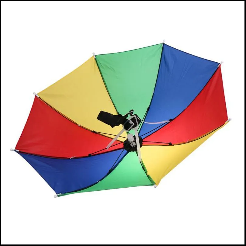 umbrellas foldable umbrella hat cap headwear for fishing hiking beach camping head hats hands outdoor sports rain gear12974