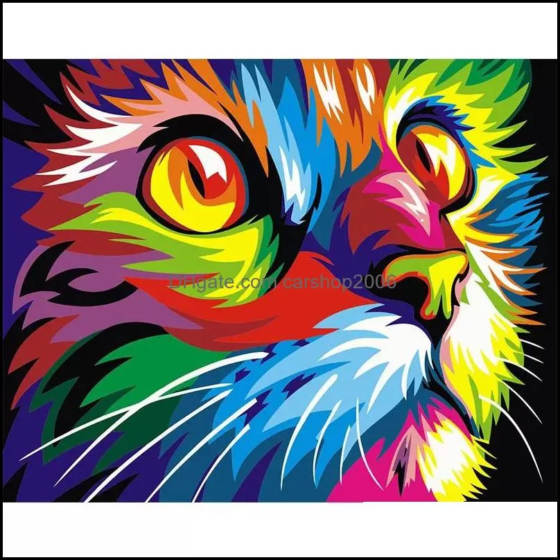 50x40cm Paints DIY Painting By Numbers Adult Hand Painted Animals Pictures Oil Paint Gift Coloring Wall Decoration
