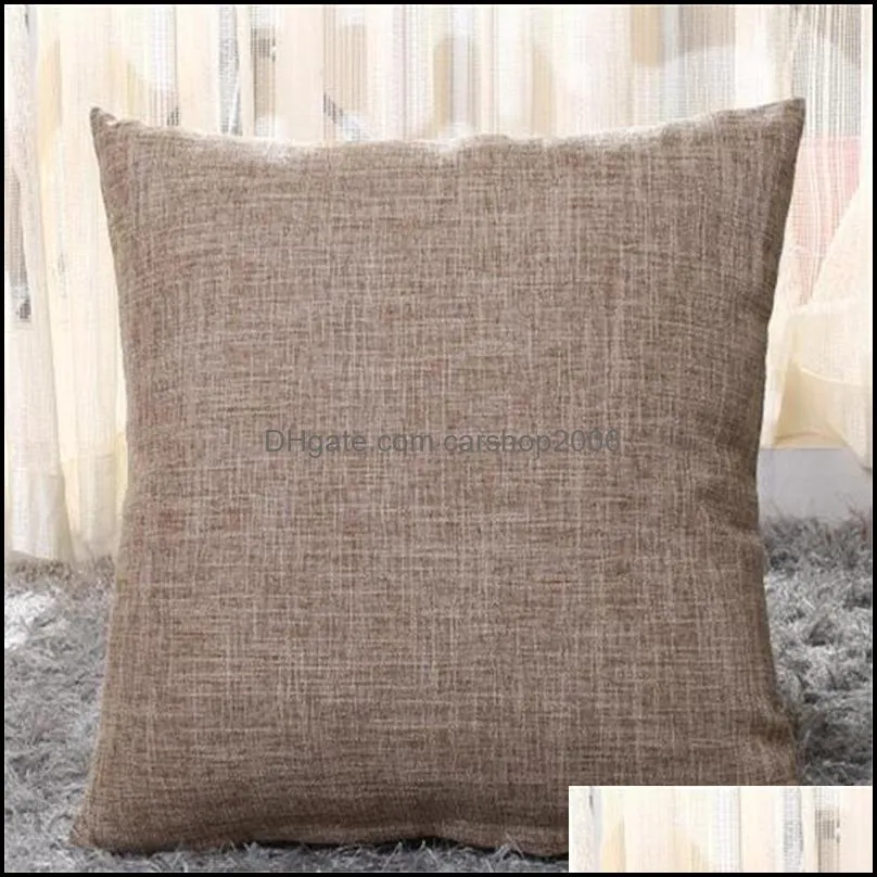 40cmx40cm Cotton-Linen Pillow Covers Solid Burlap Pillow Case Classical Linen Square Cushion Cover Sofa Decorative Pillows Cases