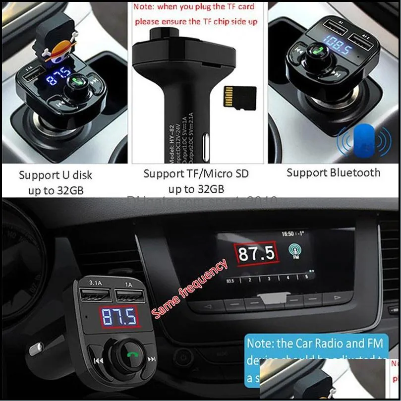 FM Transmitter Bluetooth Car Kit Handfree Car MP3 Audio Player Voltage Detection Noise Cancellation Dual USB Car 