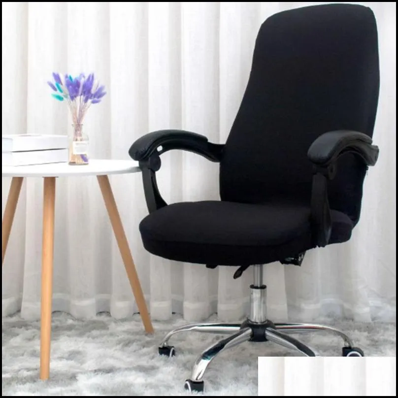 Office Chair Cover Elastic Siamese Swivel Computer Armchair Protective CoverBlack Covers179Y