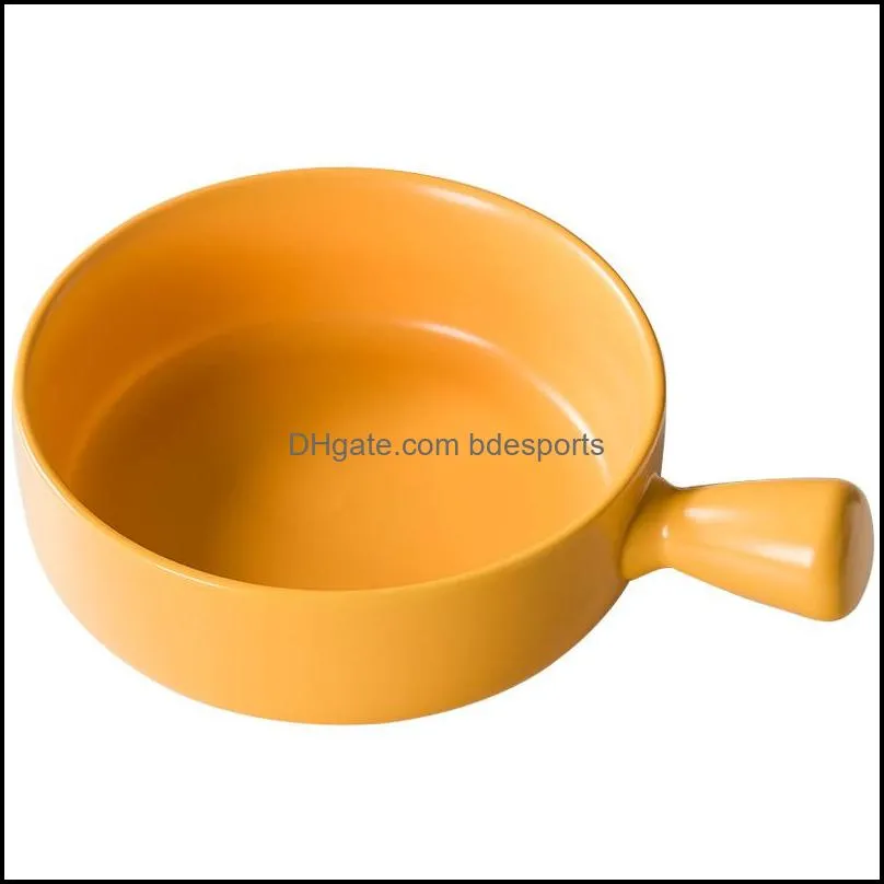 Baked rice Nordic baking bowl With handle Pasta plate Simple household utensils soup noodle bowl salad bowls