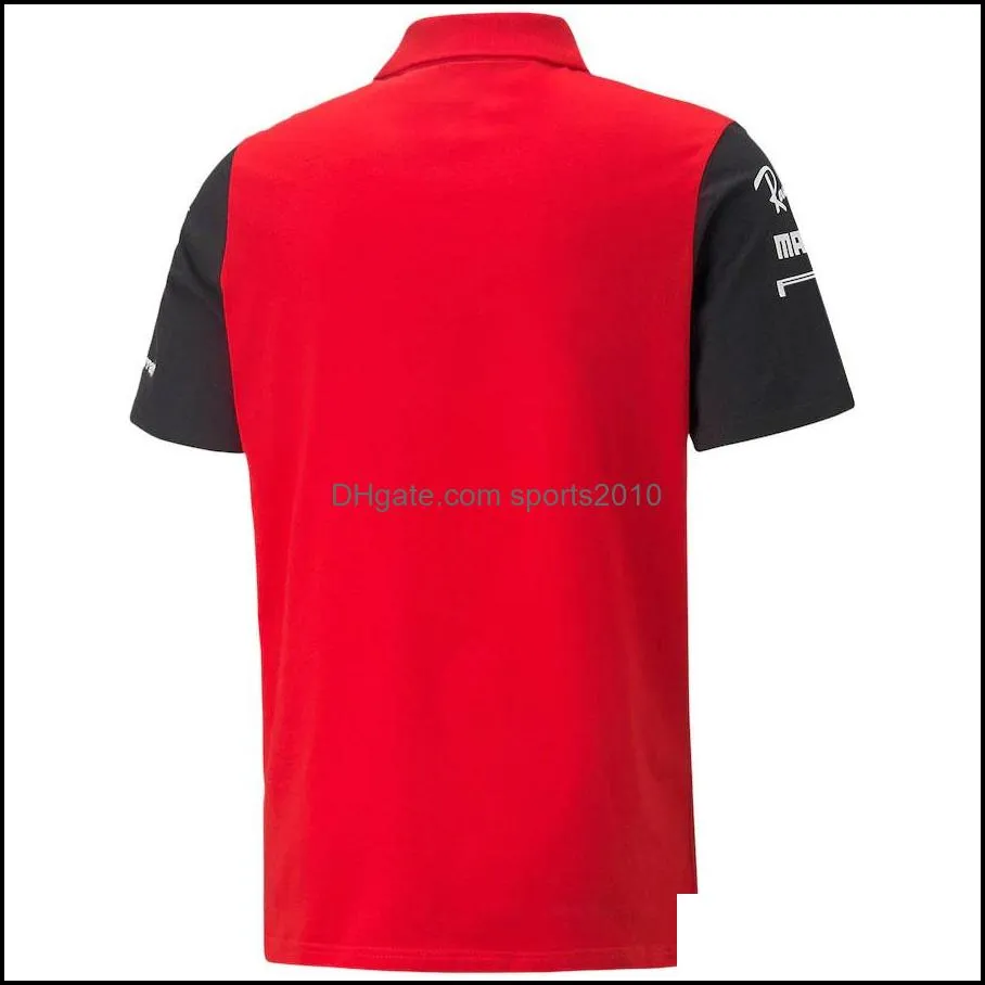 F1 T-shirt Racing Polo Shirt 2022 Formula One Team Uniform Overalls Lapel T-shirt Summer Motorsport Red Short Sleeve Breathable