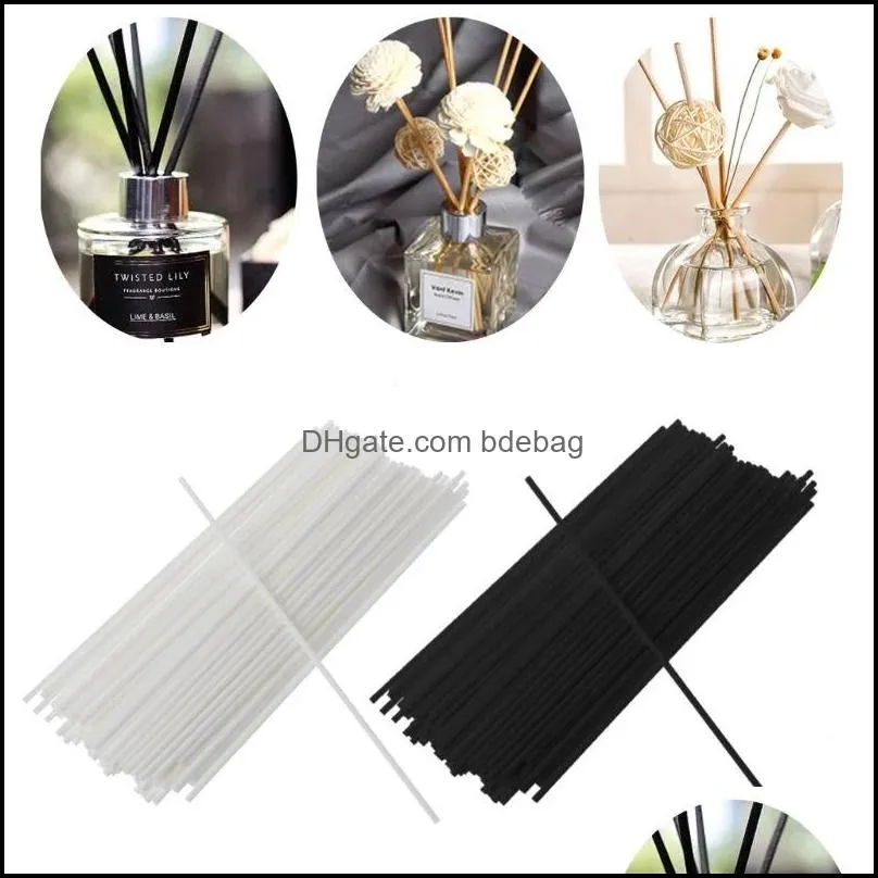 100Pcs 19cmx3mm Fiber Sticks Diffuser Aromatherapy Volatile Rod for Home Fragrance Diffuser Home Decoration