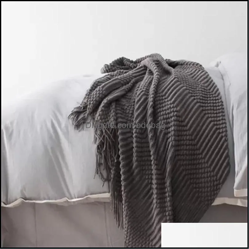 The latest 127X220CM blanket, a variety of sizes and styles to choose from, knitted air-conditioned nap bubble Nordic style solid color