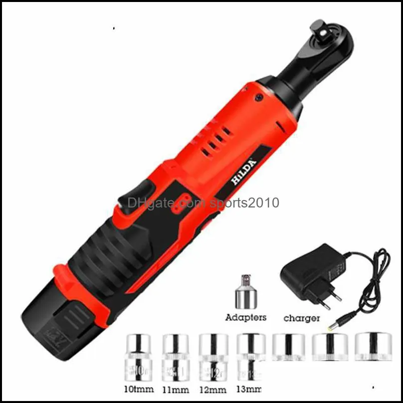 HILDA 12V Electric Wrench Kit Cordless Ratchet Wrench Rechargeable Scaffolding Torque Ratchet With Sockets Tools Power Tools