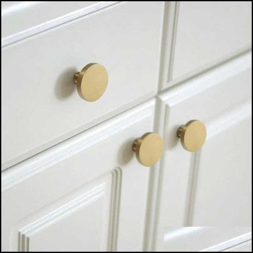 Drawer knobs solid brass handles for furniture wardrobe cabinet doors Kitchen Dresser Cabinet Pull Handle with screws