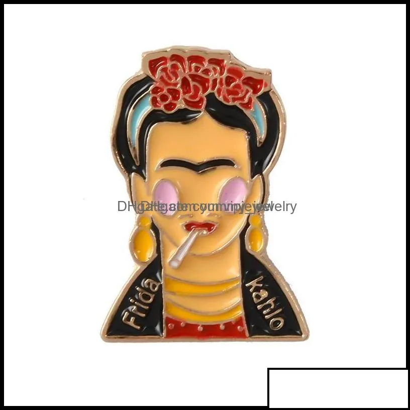 pins brooches jewelry painter mexican artist enamel pins for women metal decoration brooch bag button lapel pin men broach gift drop