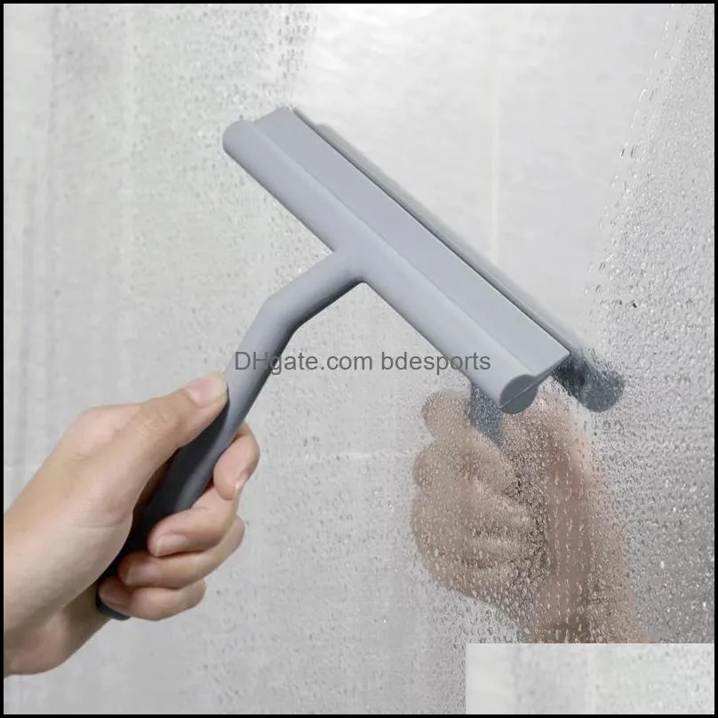 Shower Squeegee Window Glass Wiper Silicone Scraper Cleaner Long Holdle Bathroom Mirror Wiper Cleaning