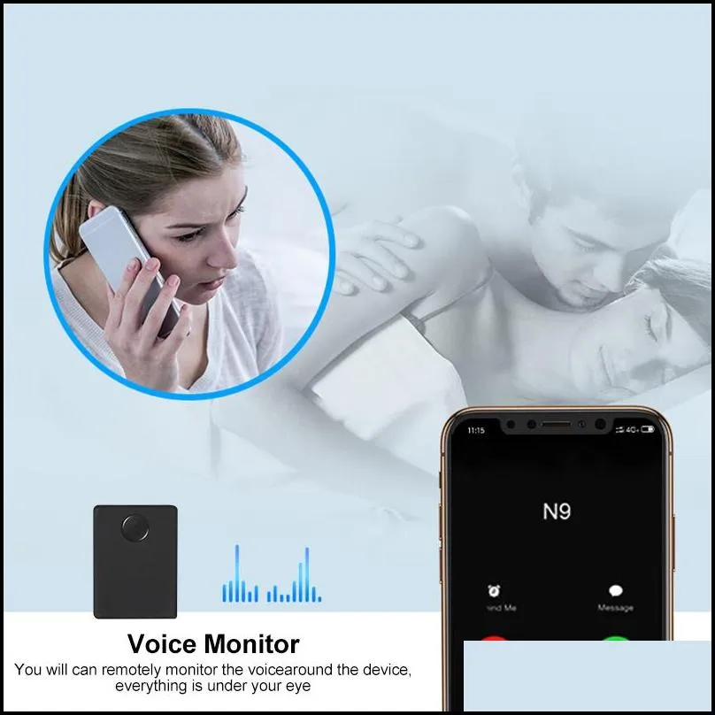 Audio Monitor Mini N9 GSM Device Listening Surveillance Device Acoustic Alarm Built in Two Mic With box GPS Tracker