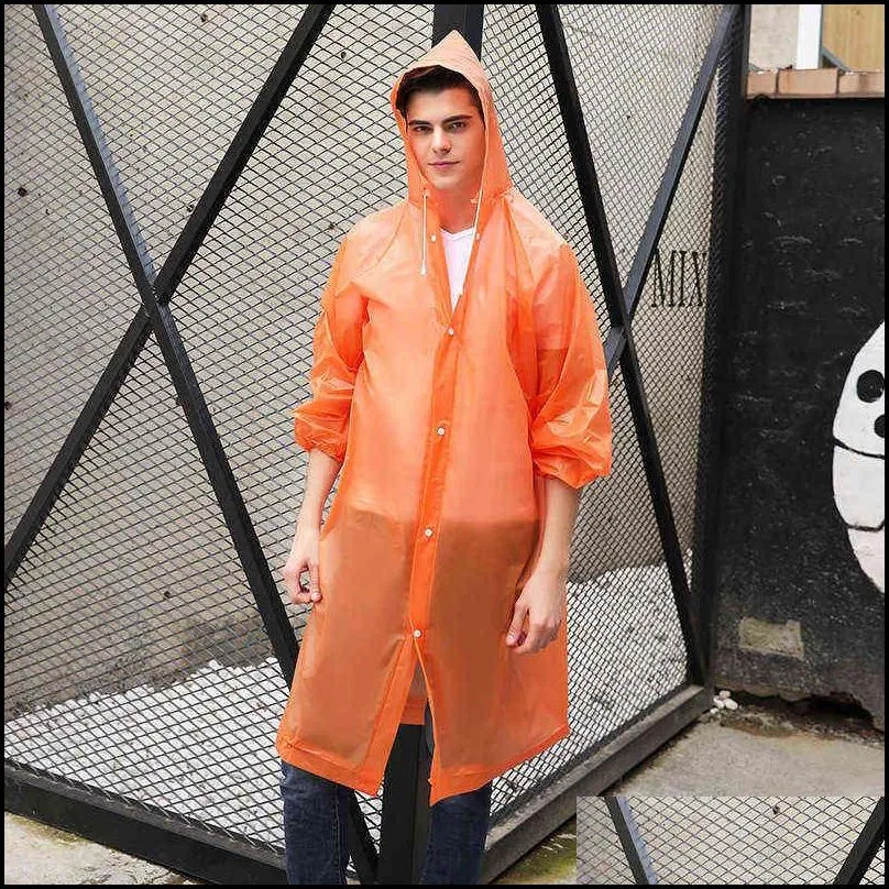 Reusable Raincoat Women Rainwear Men Poncho Impenetrable Poncho Eva Rain Jacket Plastic Fashion Rain Cover Hooded Capa De Chuva