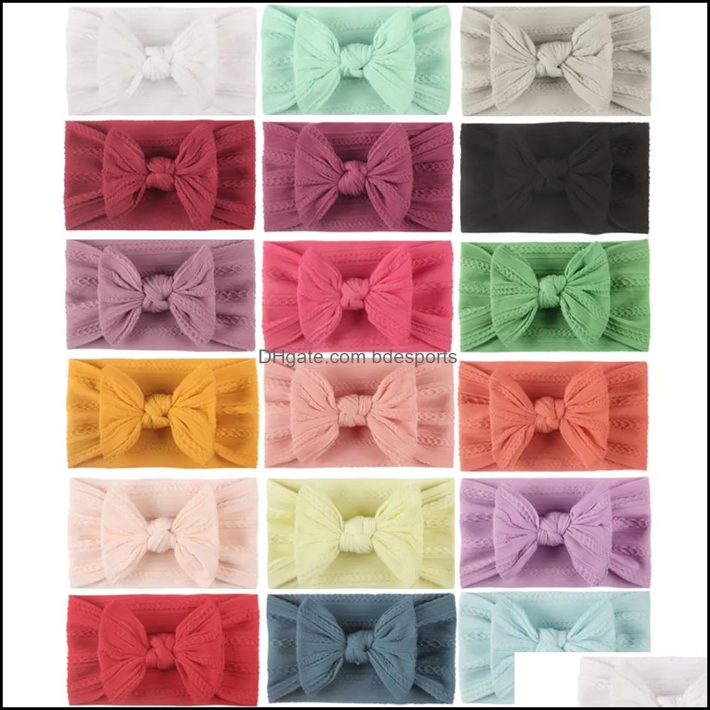 Newborn Baby Headband Girls Stretch Knit Kids Bandana Baby Bow Soft Nylon Kids Headwear Hair Accessories