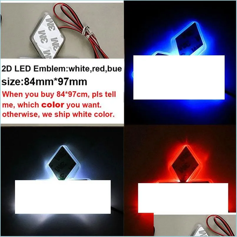 Auto Led Sticker Logo Badge Emblem 2D LED Light Lamp 12V White Red Blue Color For Mitsubishi
