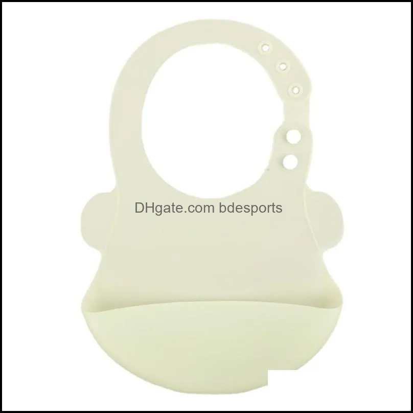 Food grade transparent silicone bib baby food droolproof rice pocket