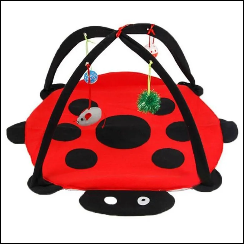 Red Beetle Fun Bell Cat Tent Pet Toy Hammock Toy Cat Litter Home Goods Cat House250a