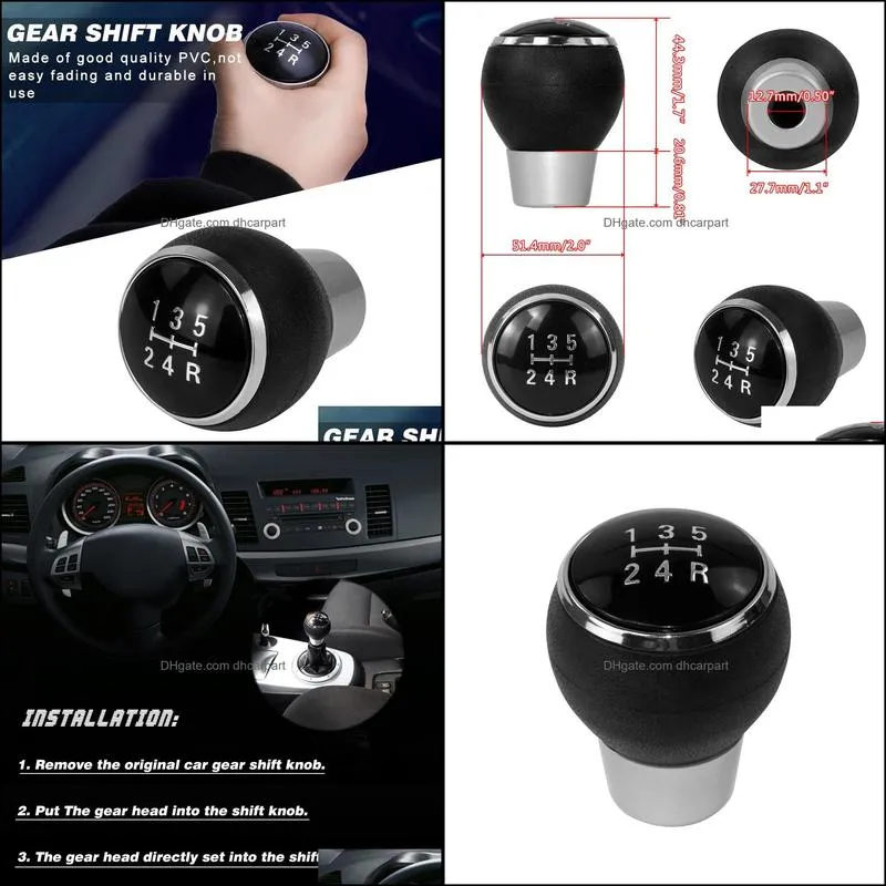 PQY - Car 5 Speed Gear Head Shift Knob MT Handball For Mitsubishi Lancer EX EVO GTS ASX V3 V5 V6 Auto Parts Accessories PQY-GSK91