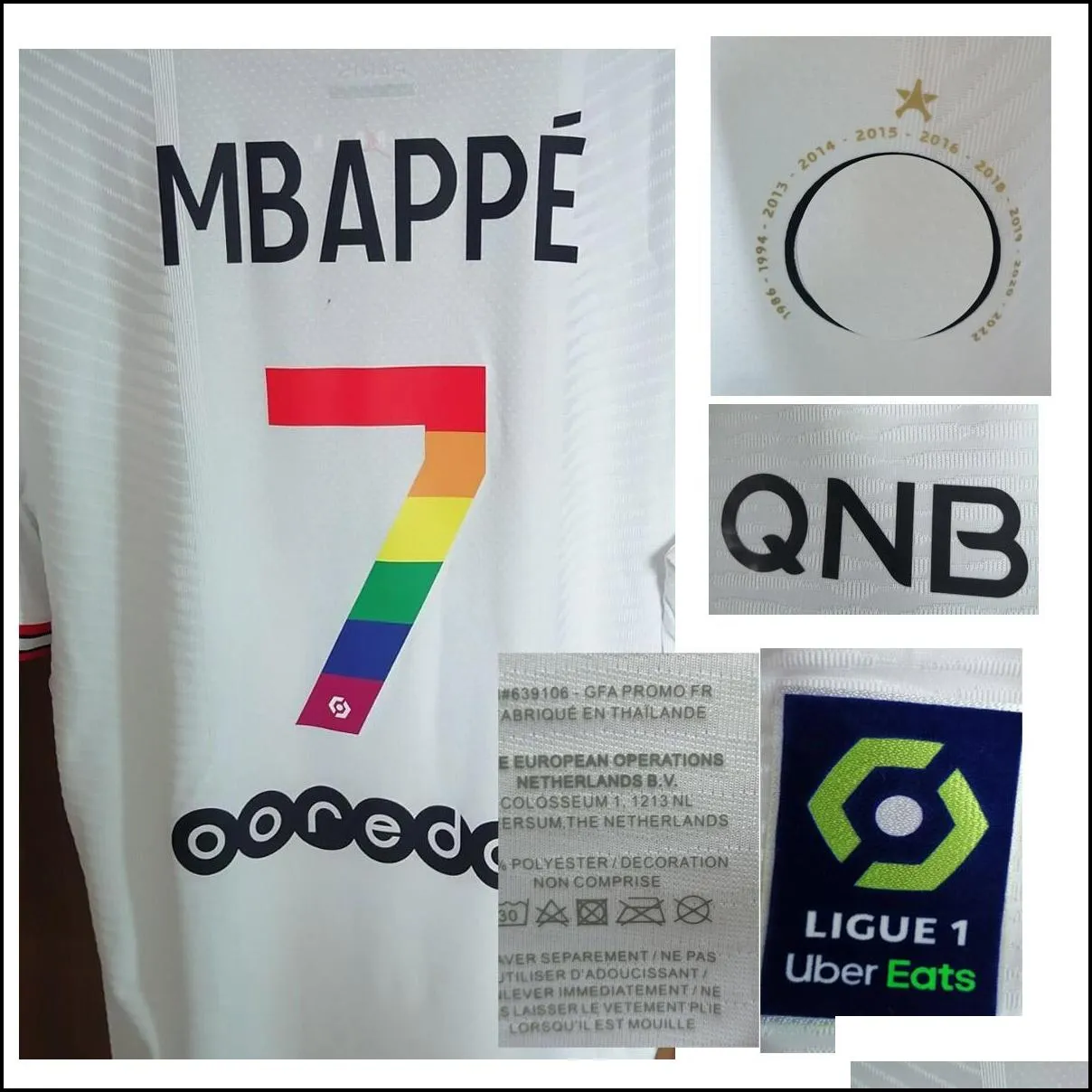 Home Textile 2022 Match Worn Player Issue Rainbow Maillot Custom Any Name Number Soccer Patch
