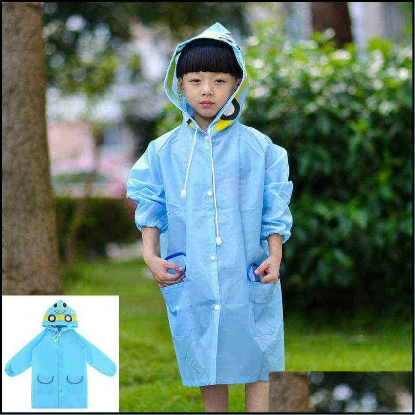 Waterproof 1PCS Kids Raincoat Children Raincoat Rainwear Windproof Rainsuit Cartoon Animal Style Student Poncho