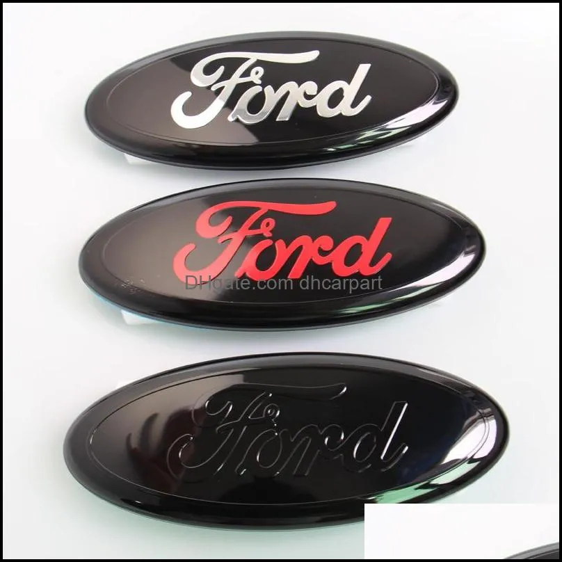 Car Front Badges 9 Inch Front Hood Bonnet Emblem Badge Rear Trunk Sticker For Ford Skull F150 F250 Explorer Edge Accessories