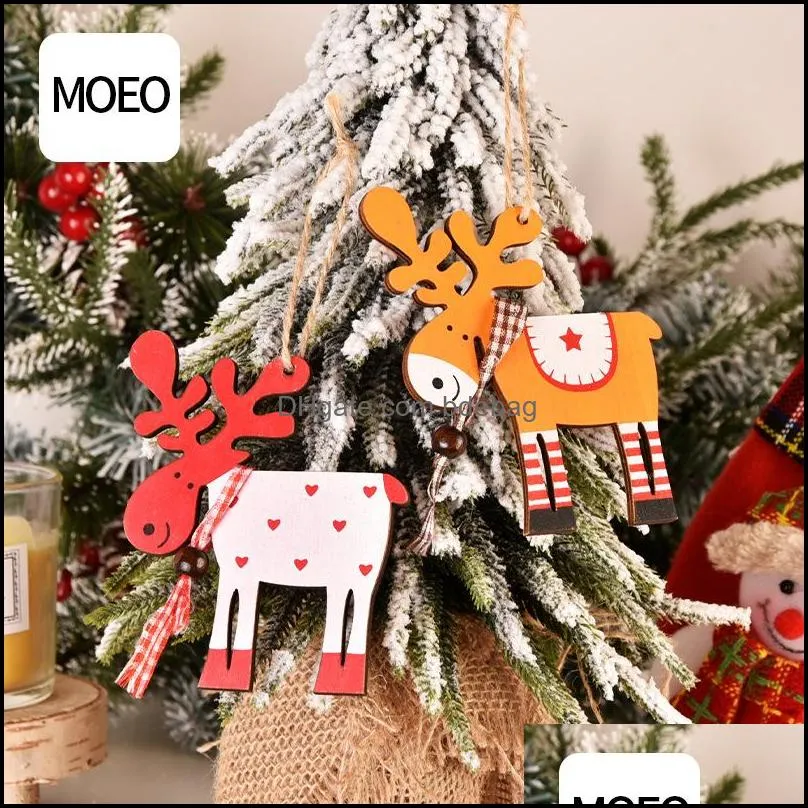 New Christmas tree wooden elk decoration manufacturers supply all kinds of explosive products creative color deer pendant