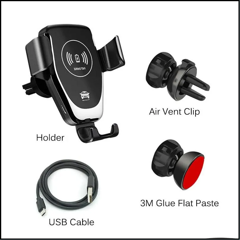 Winsun Automatic Clamping Fast Charging Car Phone Holder for iPhone 12 11 8 For Samsung Mobile Phone 10W Wireless Car 