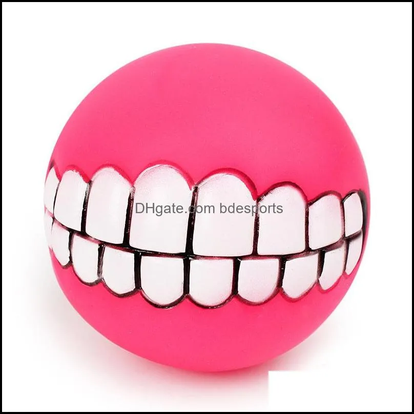 Funny Pets Dog Puppy Cat Ball Teeth Toy PVC Chew Sound Dogs Play Fetching Squeak Toys Pet Supplies toy