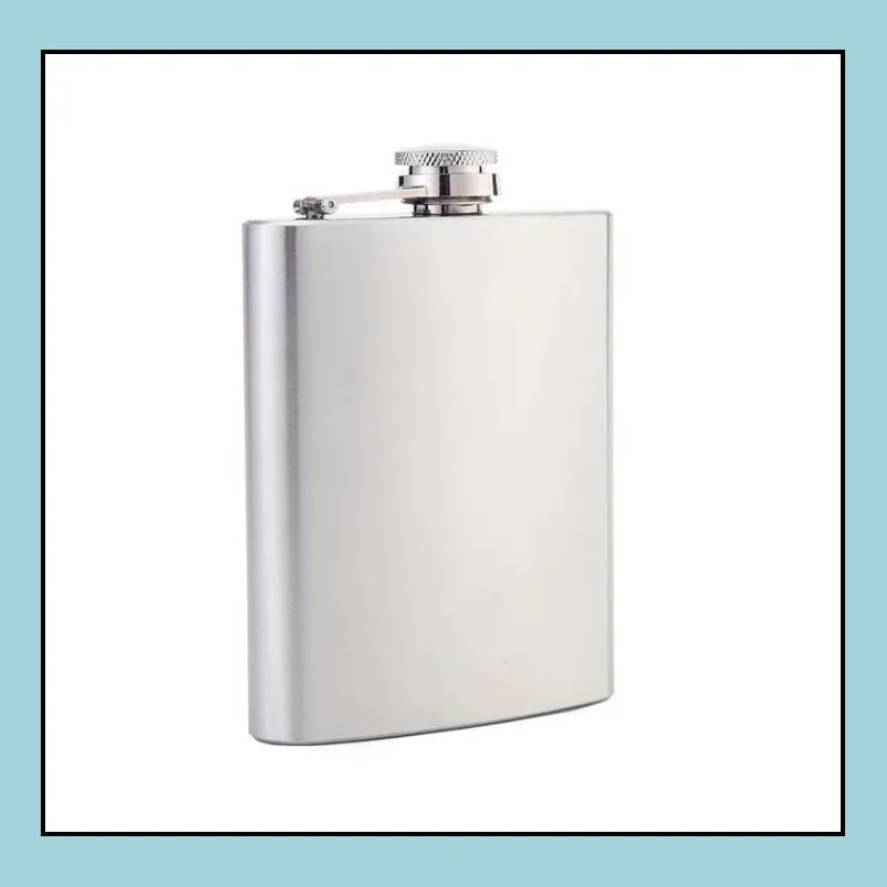 7oz hip flask set portable flagon wine pot stainless steel metal hip flask with two cup and one funnel