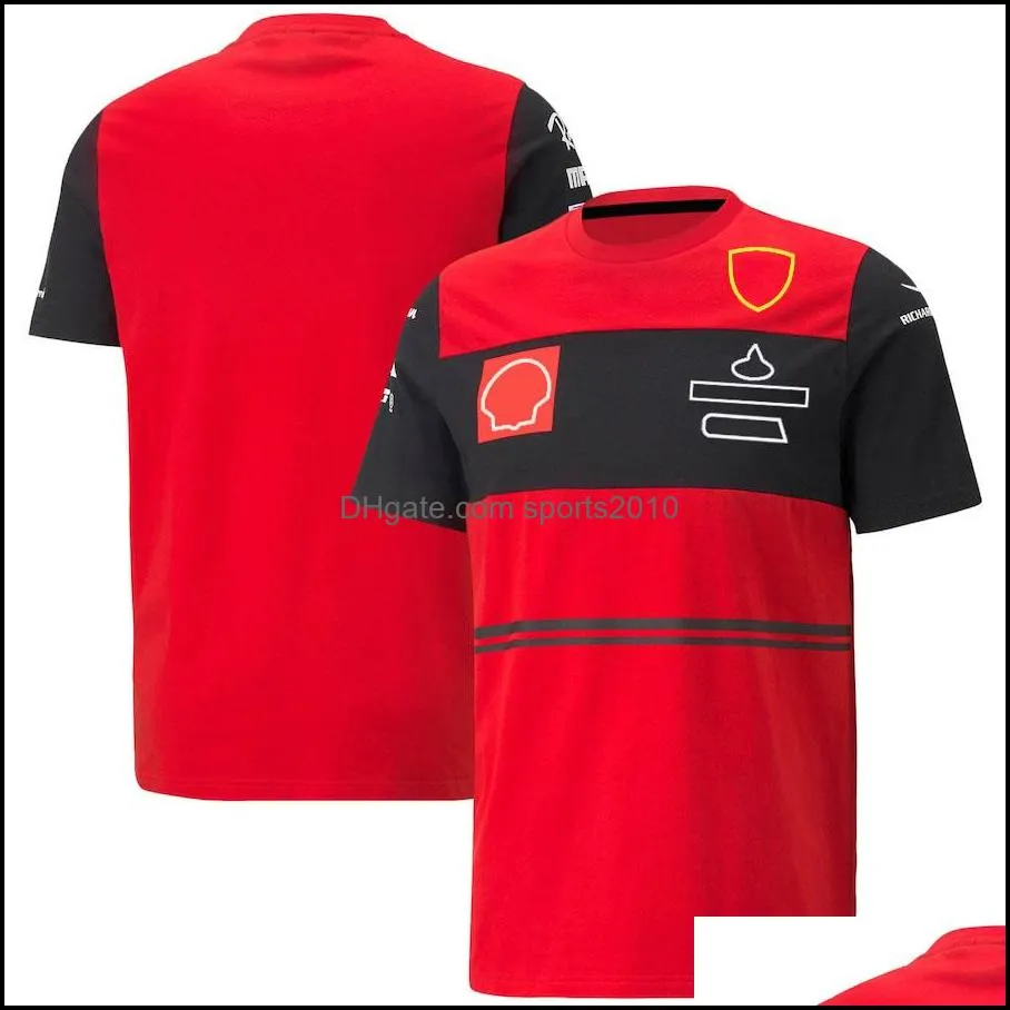 F1 T-shirt Racing Polo Shirt 2022 Formula One Team Uniform Overalls Lapel T-shirt Summer Motorsport Red Short Sleeve Breathable