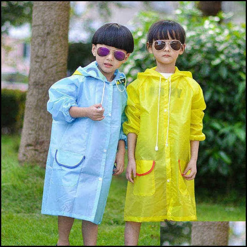 Waterproof 1PCS Kids Raincoat Children Raincoat Rainwear Windproof Rainsuit Cartoon Animal Style Student Poncho