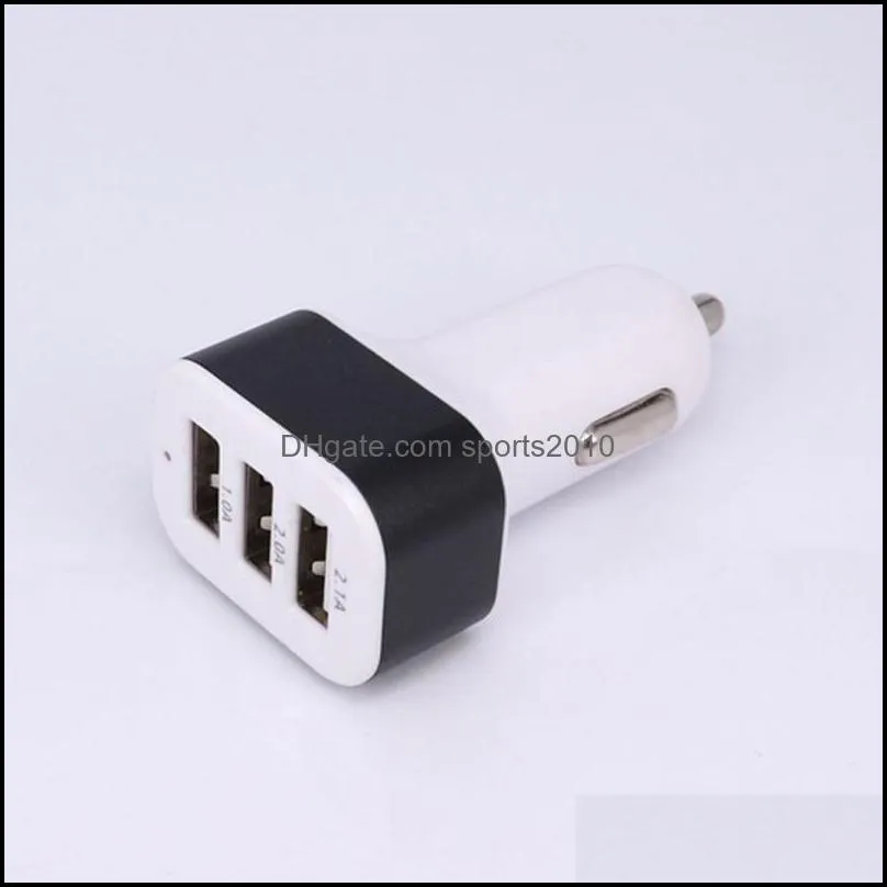 Car  For IPhone Xiaomi  2.1A & 1A USB 3 Port LCD 12-24V Cigarette Socket Baseus Quick Auto Fast Mobile Phone