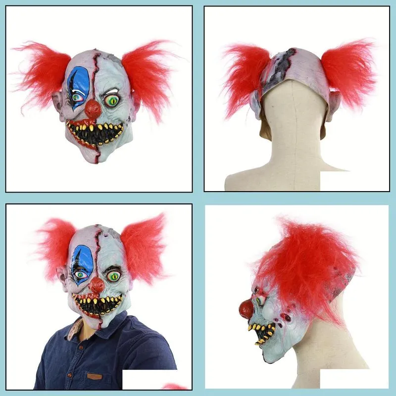 Home Funny Clown face dance Cosplay Mask latex party maskcostumes props Halloween Terror Mask men scary masks RRA4564