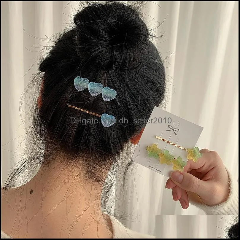 candy color star love hair clip cute resin fantasy girl hairpin barrettes set hairs accessories 1136 b3