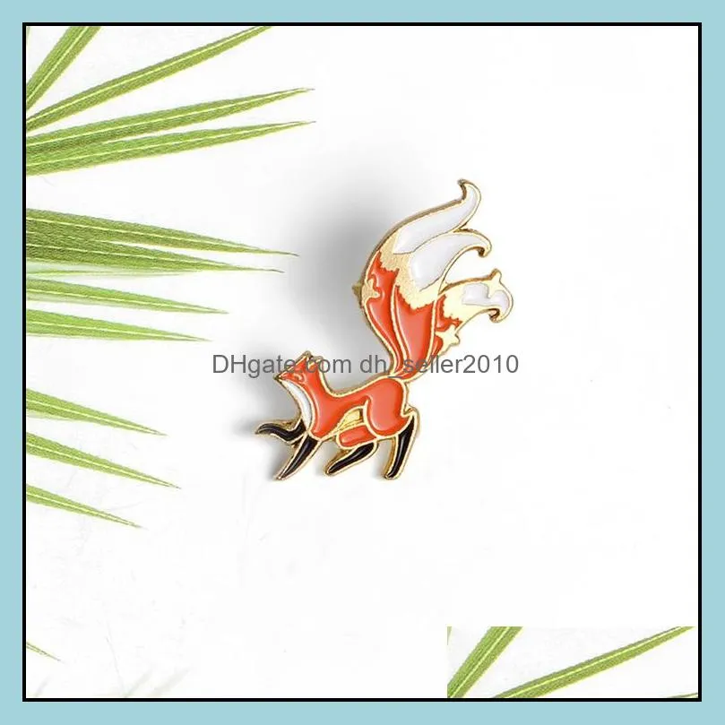 customized animal enamel pins brooches cartoon cute goldfish fox sloth  cake men women jewelry custom bulk enamel charms pin 1156