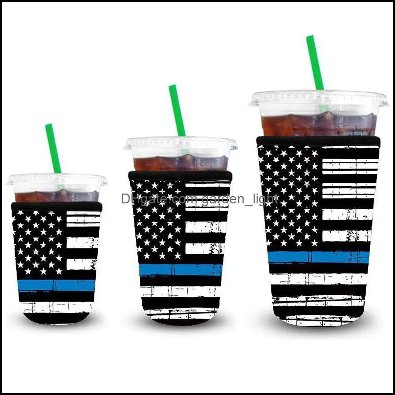 ups drinkware handle custom softball pattern iced coffee cup sleeves anti-dirty insulation cold keeping reusable hot and colds drinks cups