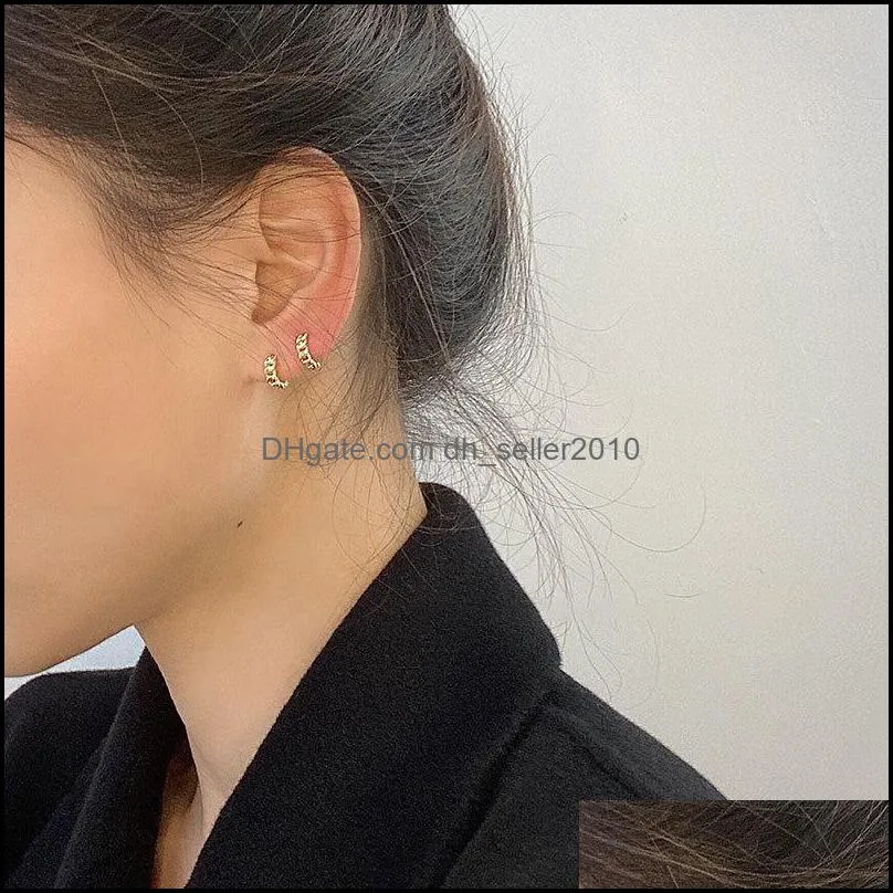 rhinestone small piercing chain round hoop earrings for women cute circle ear ring female fashion jewelry brincos & huggie 977 q2