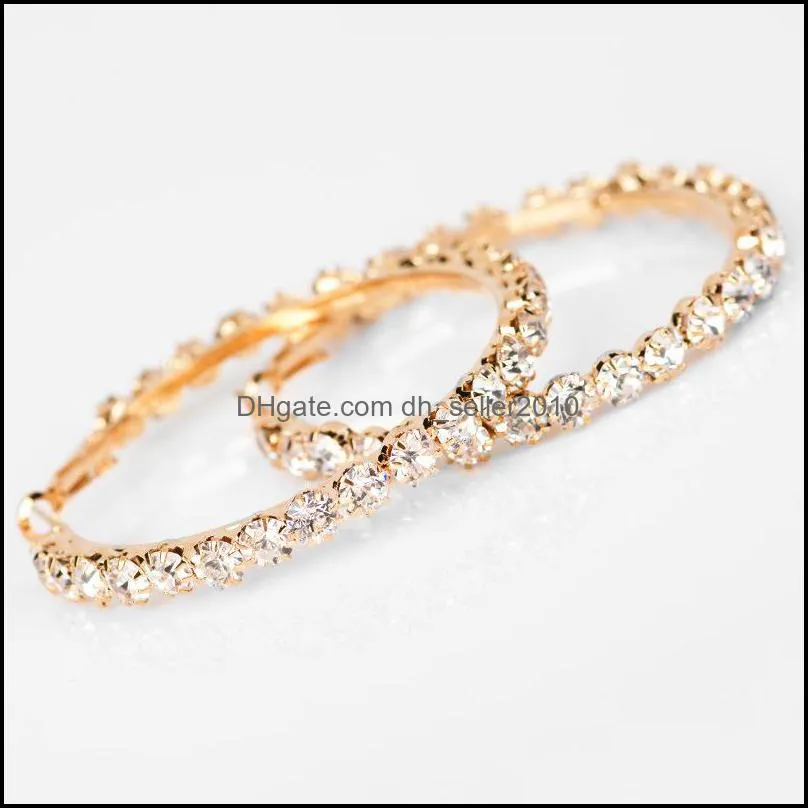 crystal rhinestone women hoop earrings jewelry fashion lady hoop earring alloy dangle big eardrop 2022 4 3yf j2b