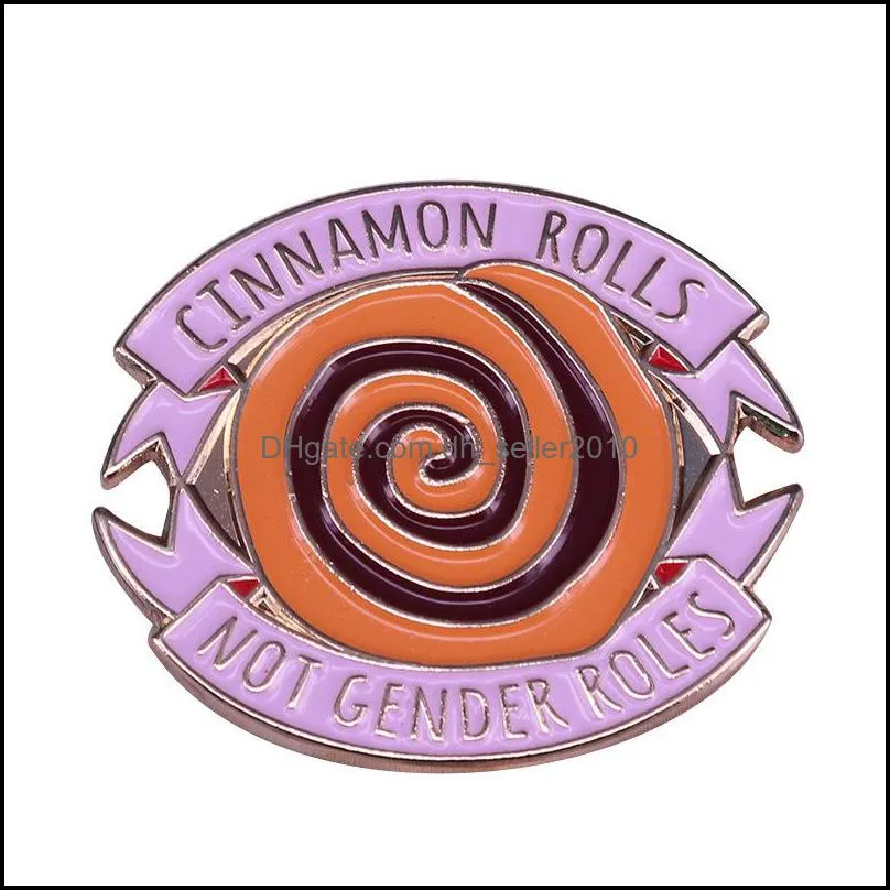 non binary gang pronoun transgender affirming pins they them brooch cinnamon rolls,gender equality n androgyny badge 2069 q2