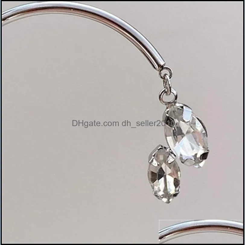 925 sterling silver slim long spike piercing drop earring pendiente rock punk fashion crystal european wedding jewelry c0305 2060
