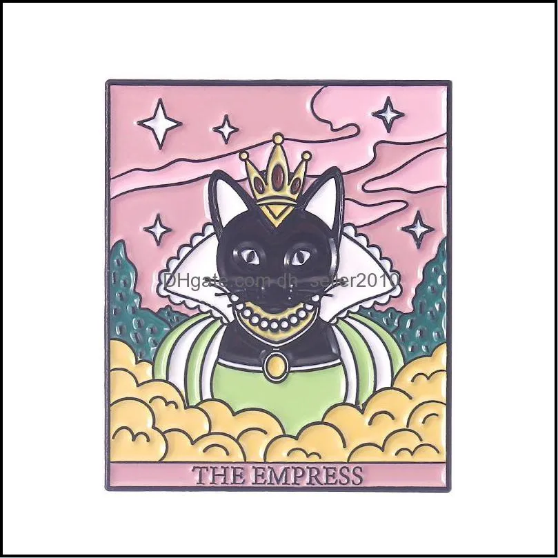 enamel pin brooches luxury anime tarot black cat cute badge clothing accessories fashion jewelry cartoon brooch vintage wholesale 1250