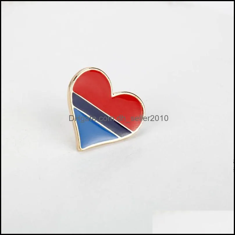 rainbow pins originality love heart shaped badge fashion new alloy accessories drop oil stripe brooches 1 5aj k2