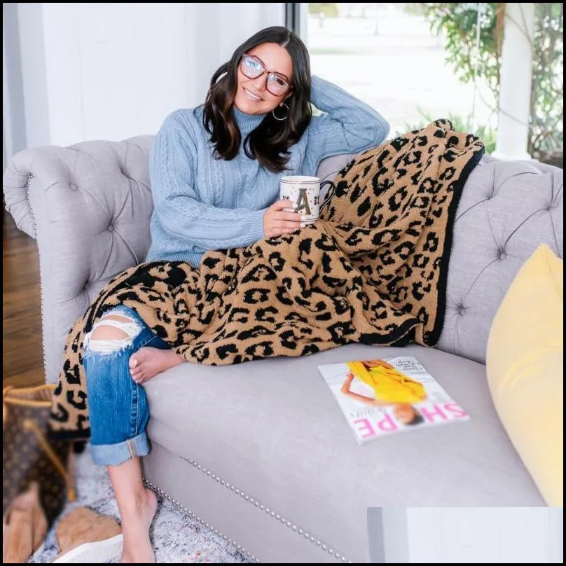 Blankets Leopard Print Sofa Blanket Cheetah Velvet Air-conditioning Suitable For Air Conditioning250H