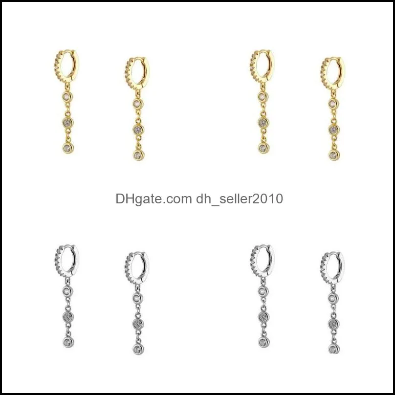 tassel cz dangle earring 100% 925 sterling siliver wedding bridal gift elegance cz drop charm sparking cubic zirconia long earrings 358