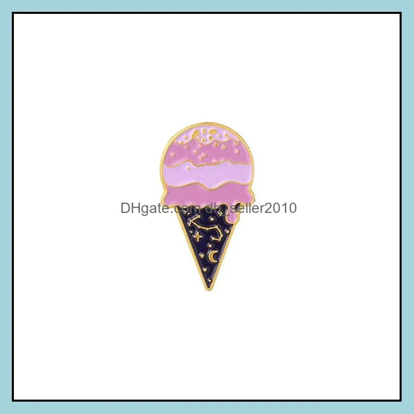 customized metal enamel pin brooches wholesale funny ice cream cup cartoon clothing accessories badge jewelry hard lapel pins 6083 q2