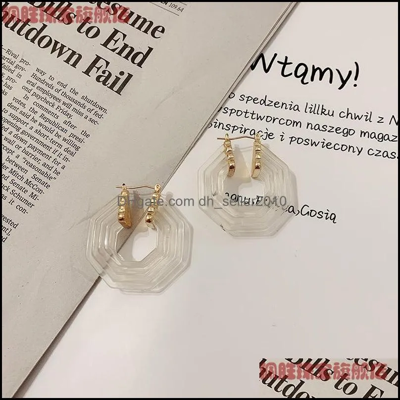 women hexagon earring resin fashion earring gift for love girlfriend jewelry accessories for gift party